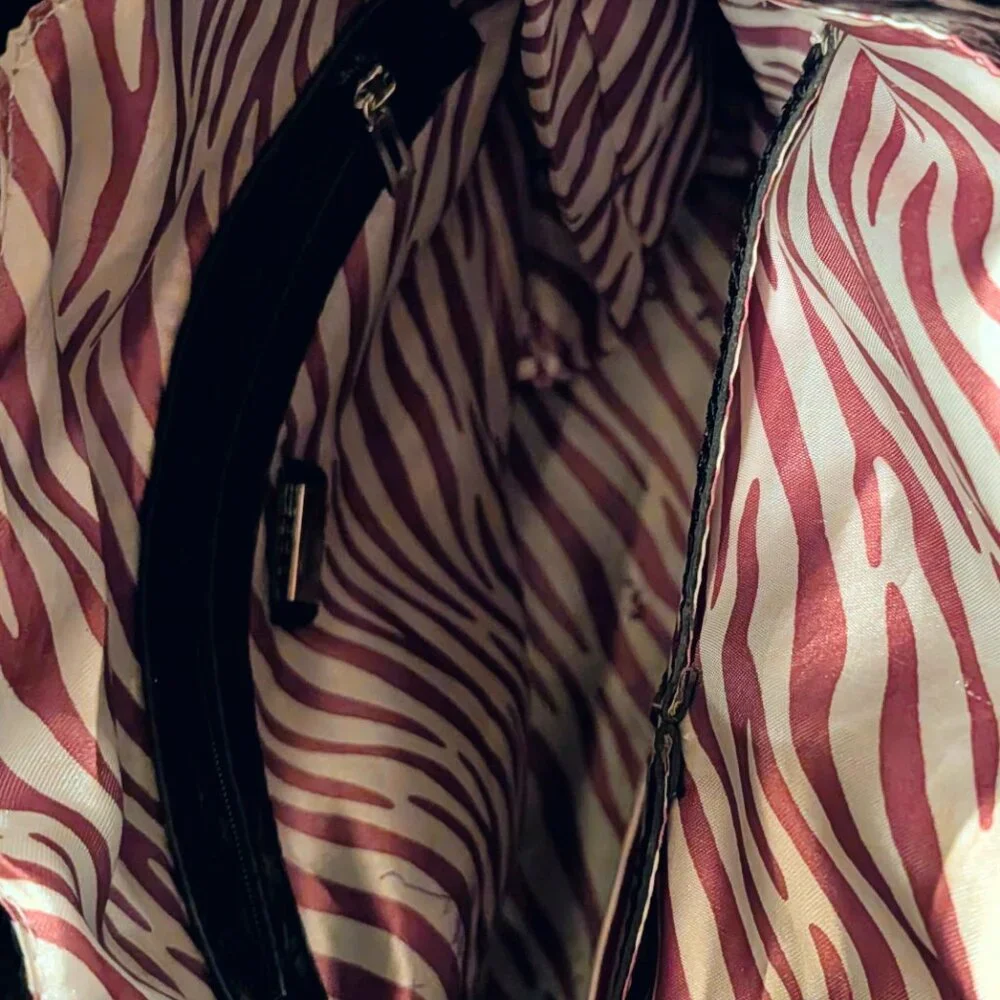 Vintage Guess Black Monogram Bucket Bag